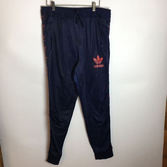 Vintage Adidas Sweatpants Joggers navy blue polyester fleece lined  Mens XL - Picture 1 of 16